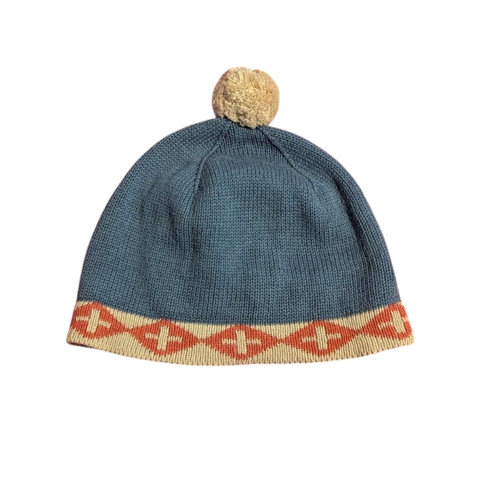 Pendleton Baby Pom Pom‎ Knit Beanie Print Unisex 6-18 Months Hat Cap